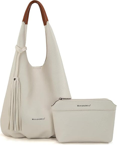 MWC2-298   Montana West Hobo Bag with Pouch - Beige