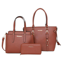 MWC3-C032W  Montana West 3PCs Set Tote/Crossbody/Wallet - Brown