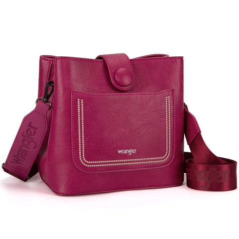 WG114-110   Wrangle Hobo Crossbody/Shoulder Bag  -Hot Pink