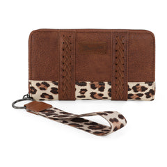 WG102-W006  Wrangler Leopard Print Wallet  -Leopard-Brown