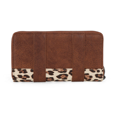 WG102-W006  Wrangler Leopard Print Wallet  -Leopard-Brown