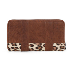 WG102-W006  Wrangler Leopard Print Wallet  -Leopard-Brown