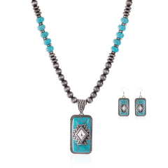 WJ-1034  Rustic Couture  Bohemian Jewelry Sets Pendant Necklace Earrings