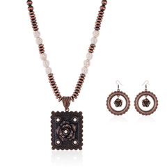 WNS-1041  Wrangler  Jewelry Sets Bohemian Pendant Necklace Earrings