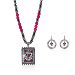 WNS-1041  Wrangler  Jewelry Sets Bohemian Pendant Necklace Earrings