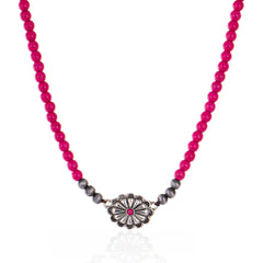 RNS-1015  Rustic Couture's Bohemian Beaded Navajo Concho Western Necklace