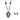 RNS-1029  Rustic Couture's  Beaded Heart Shape Cross  Pendant Necklace Earring Set