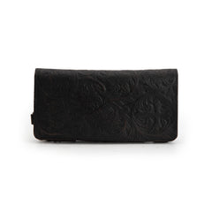 MWL-4206 Montana West Genuine Leather Tooled Bi-Fold Wallet with Detachable Zippered Pocket