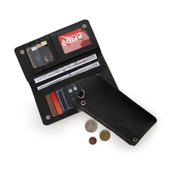 MWL-4206 Montana West Genuine Leather Tooled Bi-Fold Wallet with Detachable Zippered Pocket