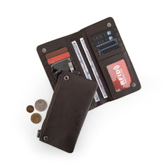 MWL-4206 Montana West Genuine Leather Tooled Bi-Fold Wallet with Detachable Zippered Pocket