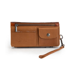 MWL-4206 Montana West Genuine Leather Tooled Bi-Fold Wallet with Detachable Zippered Pocket