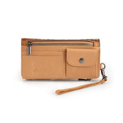 MWL-4206 Montana West Genuine Leather Tooled Bi-Fold Wallet with Detachable Zippered Pocket