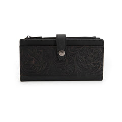 MWL-4210 Montana West Genuine Leather Floral Tooled  Bi-Fold Wallet