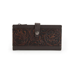 MWL-4210 Montana West Genuine Leather Floral Tooled  Bi-Fold Wallet