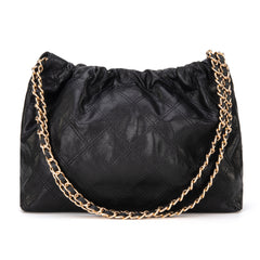 MC-411  Milan Chiva Quilted Chain Strap Shoulder Bag - Black