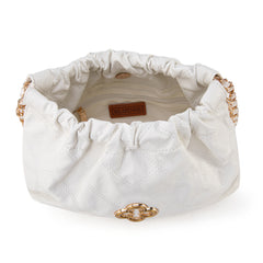 MC-411  Milan Chiva Quilted Chain Strap Shoulder Bag - Off White