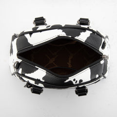 WG399-5112  Wrangler Cow Print Satchel/Crossbody Bag- BK-COW