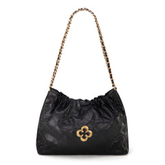 MC-411  Milan Chiva Quilted Chain Strap Shoulder Bag - Black