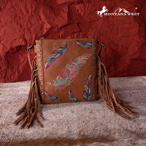 Montana West Leather and Fringe Concealed Carry Shoulder Bag Purse brown  pink | eBay
