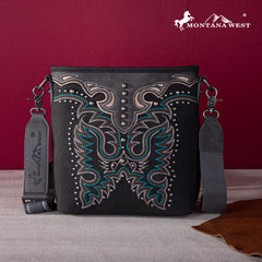 MW1253G-9360  Montana West Embroidered Collection Concealed Carry Crossbody