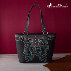 MW1253G-8317  Montana West Embroidered Collection Concealed Carry Tote