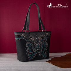 MW1253G-8317  Montana West Embroidered Collection Concealed Carry Tote