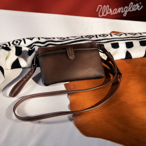 WG86-181 Wrangler Clutch/ Wristlet Crossbody Bag Collection- Coffee