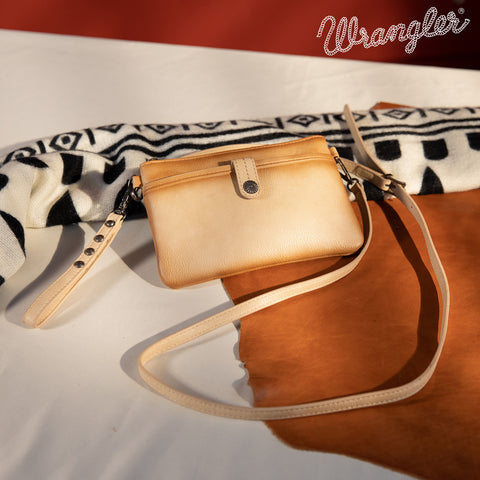 WG86-181 Wrangler Clutch/ Wristlet Crossbody Bag Collection- Tan