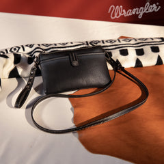 WG86-181 Wrangler Clutch/ Wristlet Crossbody Bag Collection - Black-Black