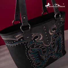 MW1253G-8317  Montana West Embroidered Collection Concealed Carry Tote