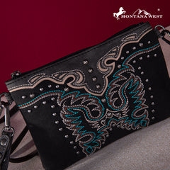 MW1253-181 Montana West Embroidered Collection Clutch/Crossbody