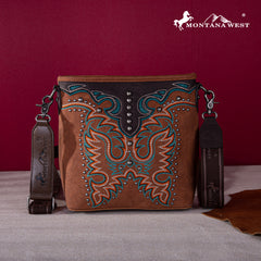 MW1253G-9360  Montana West Embroidered Collection Concealed Carry Crossbody