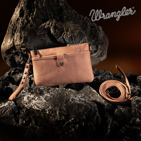 WG86-181 Wrangler Clutch/ Wristlet Crossbody Bag Collection- Hot Pink