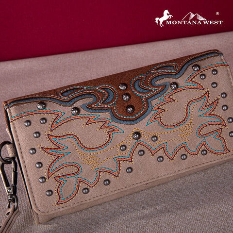 MW1253-W002 Montana West Embroidered Collection Wallet