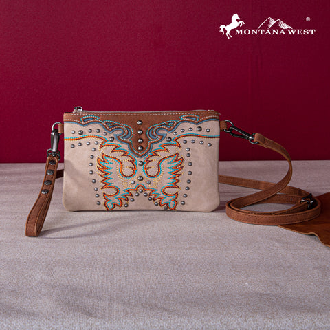 MW1253-181 Montana West Embroidered Collection Clutch/Crossbody