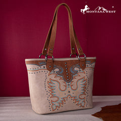 MW1253G-8317  Montana West Embroidered Collection Concealed Carry Tote