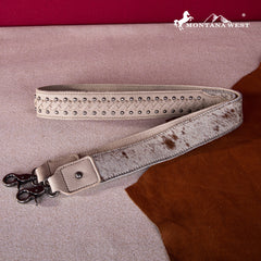 RLC-L186 Montana West Genuine Leather Hair-On  Fringe Crossbody with Detailed Leather Strap-Tan