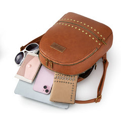 WG81-91101  Wrangler Studded  Backpack -Brown