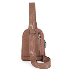 MW1324G-2101 Montana West Floral Tooled Genuine Cowhide Hair-On Trimmed Sling Bag - Pink