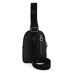 MW1324G-2101 Montana West Floral Tooled Genuine Cowhide Hair-On Trimmed Sling Bag - Black