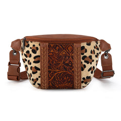 MW1318-194 Montana West Tooled Collection Fanny Pack - Leopard