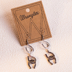 WGE-1024 Wrangler Triple Horse Shoe Dangling Earrings