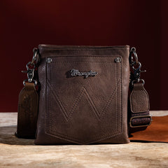 WG63-G8360 Wrangler Vintage Floral Embossed Fringe Crossbody - Coffee