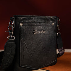 WG63-G8360 Wrangler Vintage Floral Embossed Fringe Crossbody