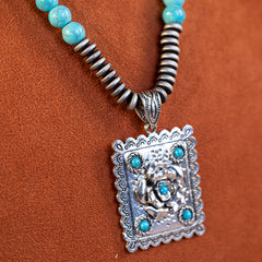 WNS-1041  Wrangler  Jewelry Sets Bohemian Pendant Necklace Earrings