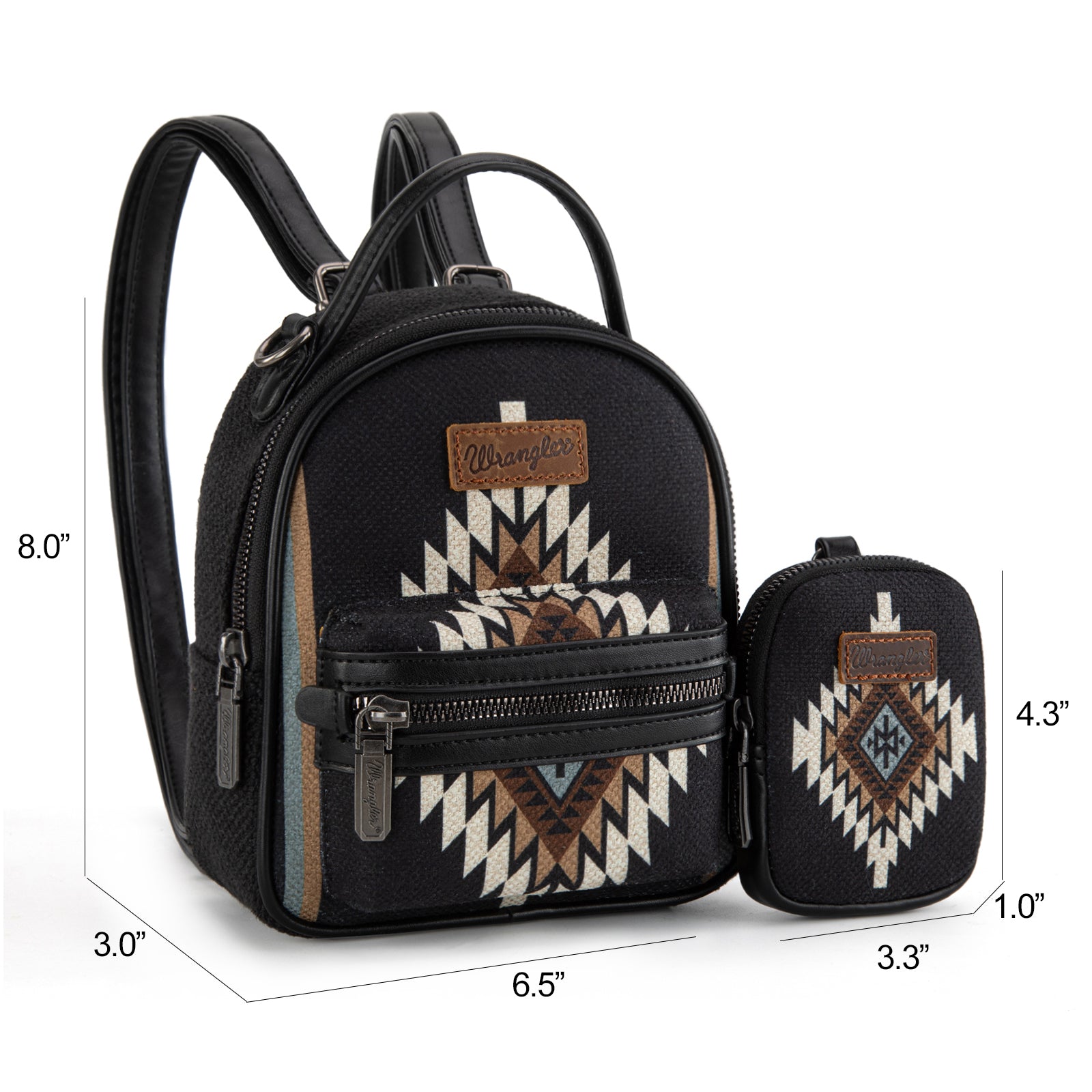 WG174-8601 Wrangler Southwestern Knitted Mini Backpack With Coin Pouch