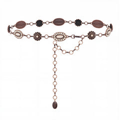 RCB-03-115WH   Rustic Couture Western White Bead Concho Link Chain Belt