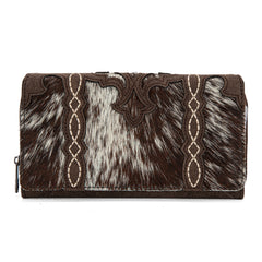 TR198-W010 Trinity Ranch Genuine Hair-On Cowhide RFID Protected Collection Wallet
