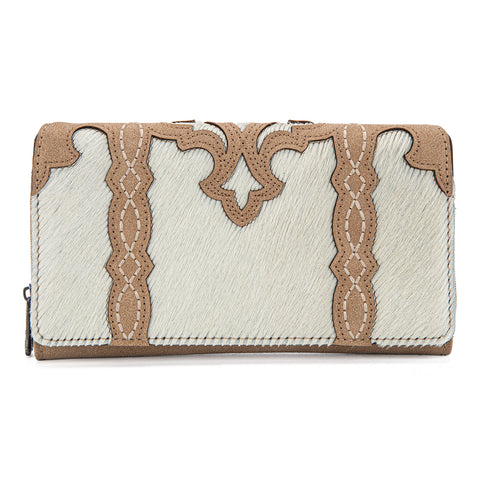 TR198-W010 Trinity Ranch Genuine Hair-On Cowhide RFID Protected Collection Wallet