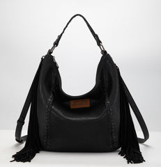 MWF1007G-9360 Montana West Fringe Collection Concealed Carry Hobo/Crossbody -Black